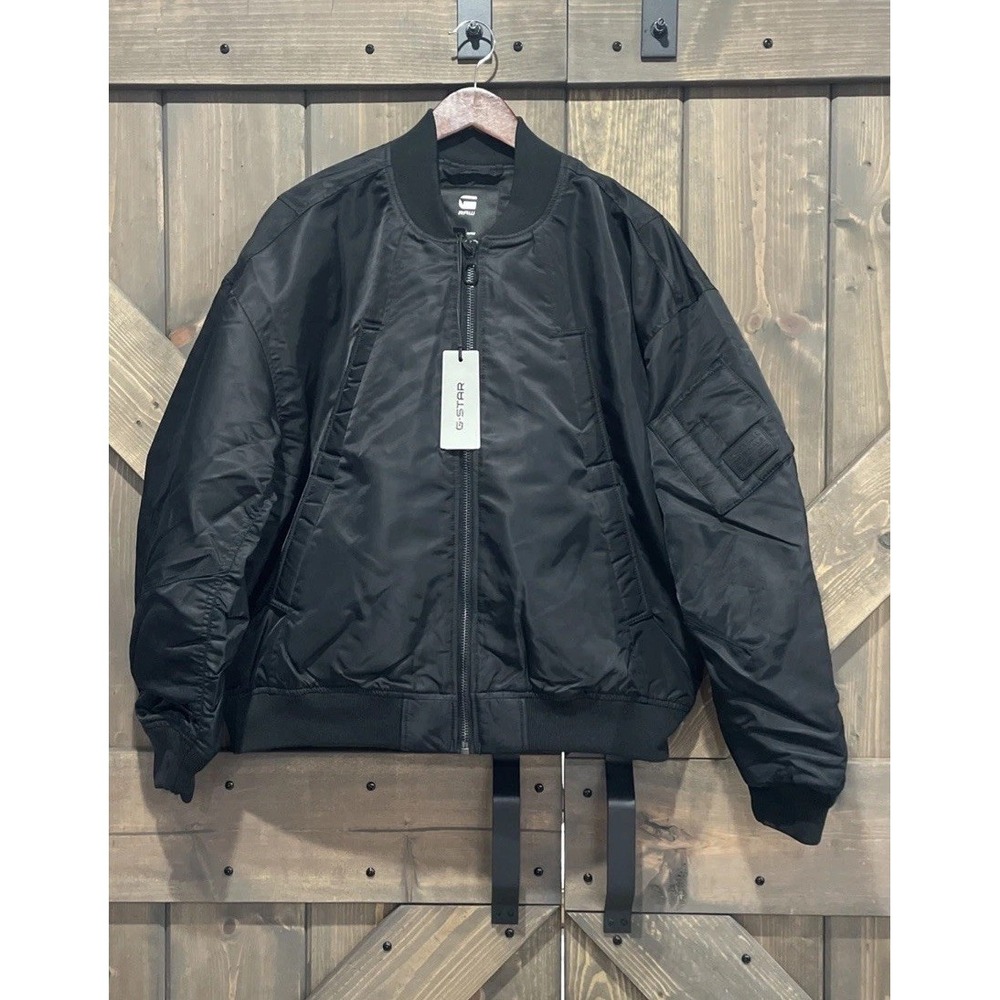 NWT G•Star Macro Balloon Bomber Dark Black Oversized Bomber Jacket Size M - Picture 6 of 16